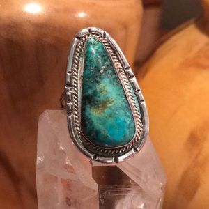 SOLD - Vintage Native Turquoise Ring, Sz 9